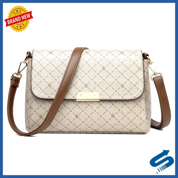 Quilted Leather Crossbody Bag Shoulder Purse Messenger Handbag